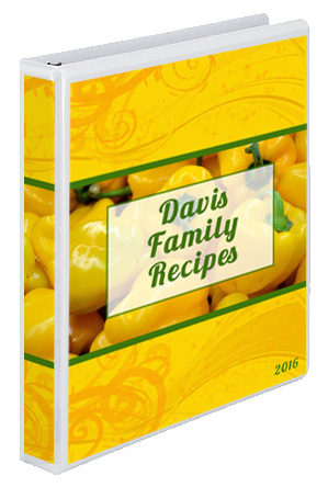 Yellow Peppers Cookbook Binder Cover Design